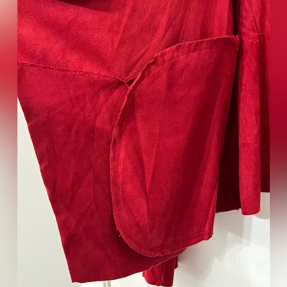Bagatelle Collection Draped Faux Suede Red Jacket Size Large - Picture 4 of 9